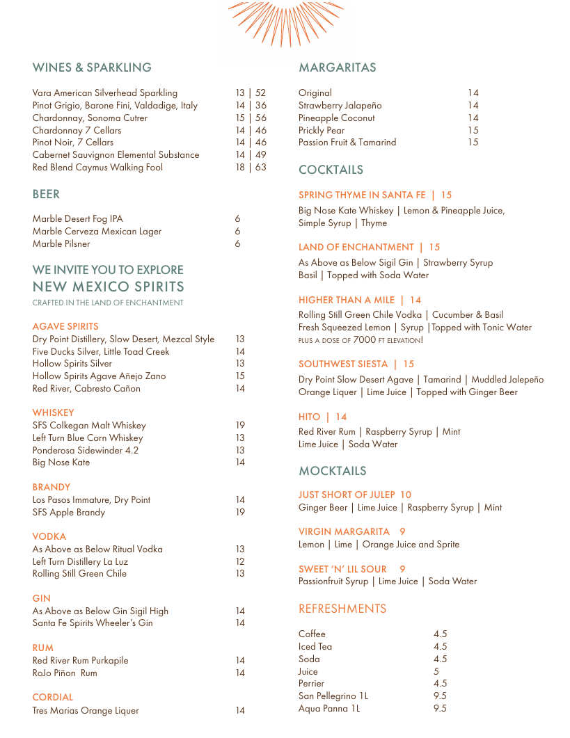 Image of Old Santa Fe Inn Bar and Bistro menu page two